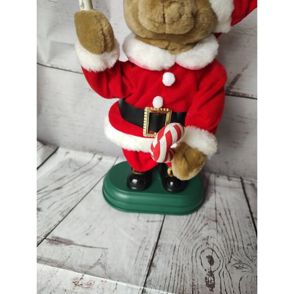 Santa Bear Musical Animated Lighted Suit Holding Candle 14" Vtg 1983 Avon Works - Picture 4 of 8